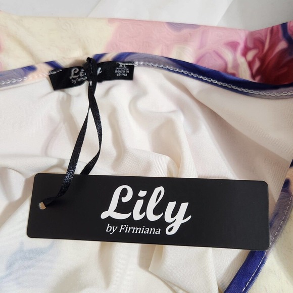 Lily Firmiana Womens Top Blouse Size XL Purple Yellow Short Sleeve Floral NWT - Picture 3 of 7